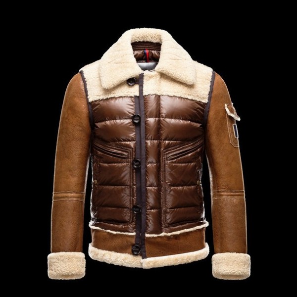 Moncler Uomo Fashion preparazione per la sera Collar marrone Coats